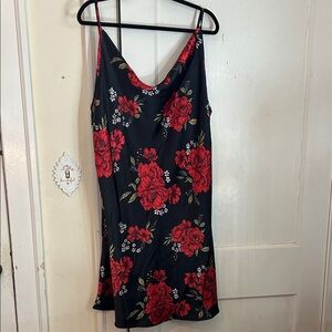 Zenobia Red and Black Floral dress
